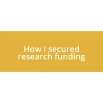 How I secured research funding